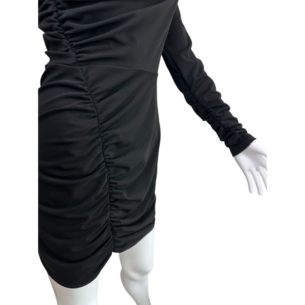 Cinq à Sept Alora One Shoulder Ruched Bodycon Dress Black Womens Size 6 - Picture 4 of 8